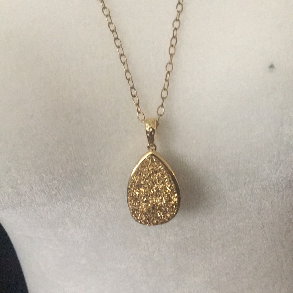 Sonya Renee 18K gold plated drusy necklace
